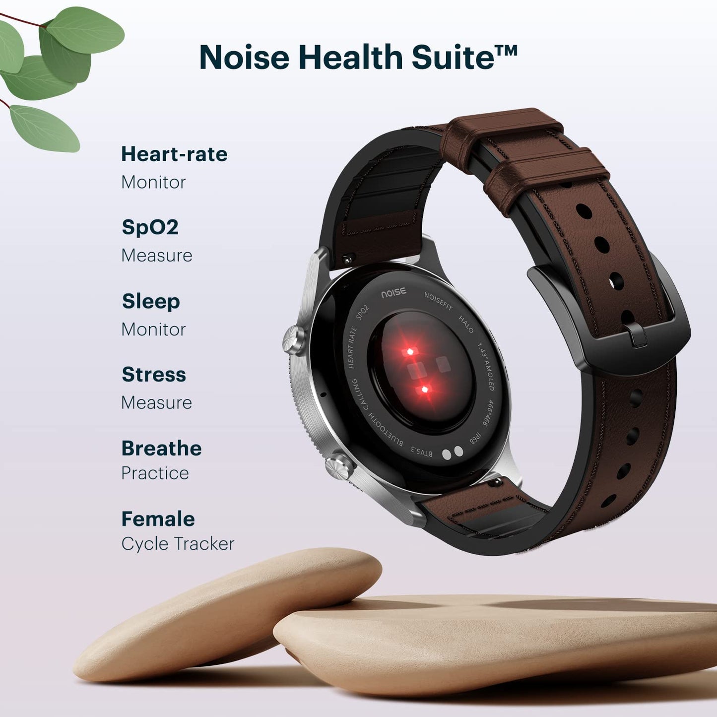 NoiseFit Halo 1.43" AMOLED Display, Bluetooth Calling Round Dial Smart Watch, Premium Metallic Build