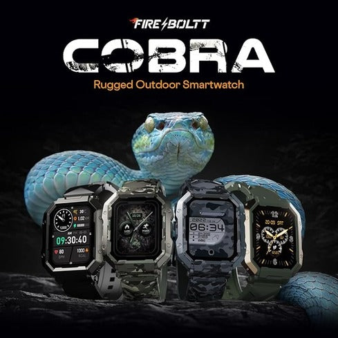 Fire-Boltt Cobra Smart Watch 1.78" Always-On AMOLED Display, Army Grade Strong Build, Bluetooth Calling