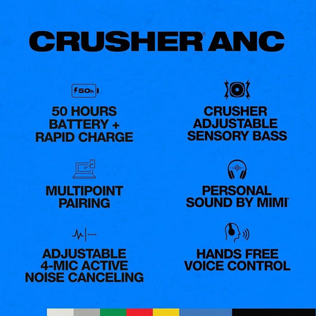 Skullcandy Crusher ANC 2 Over - Ear Noise Cancelling Wireless Headphones with Sensory Bass - OG Househeadphonestag1#